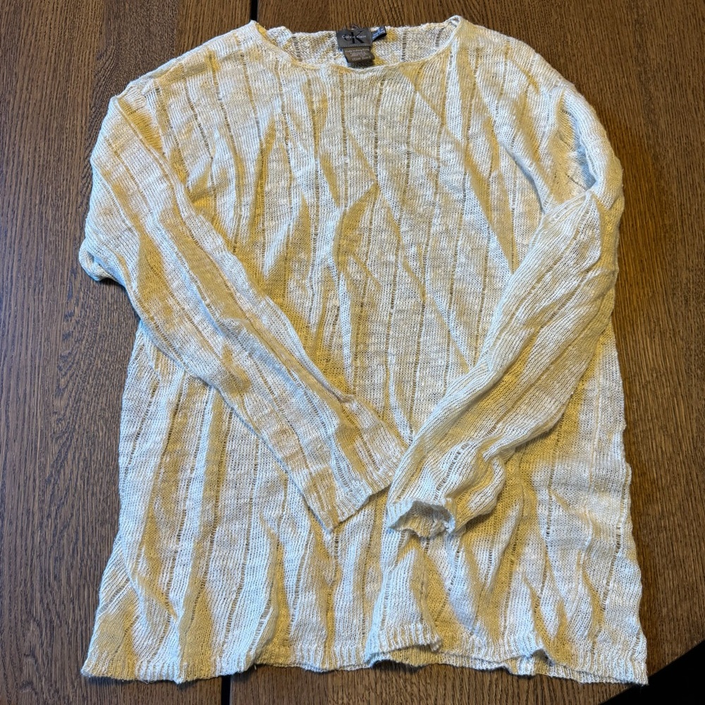 Calvin Klein Cream Linen Knit